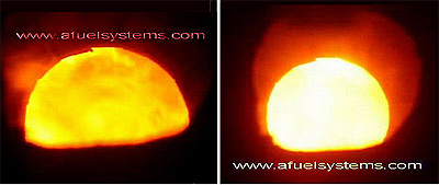 burning water-in-black oil emulsion